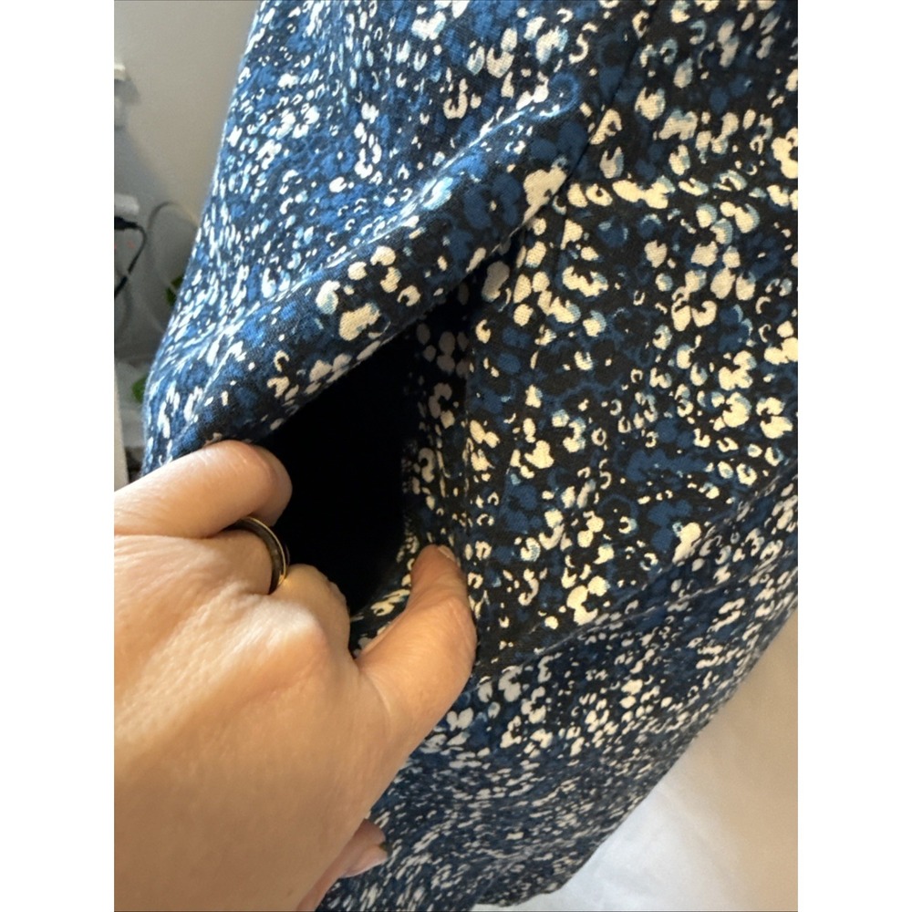 Gap Linen Cotton Fit & Flare Blue Floral Sleeveless Dress Women's 4 Cottagecore - Picture 5 of 12